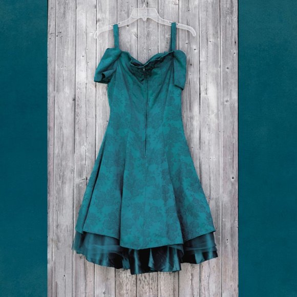 Vintage Notorious Teal Prom Dress Size 5 - Picture 2 of 6